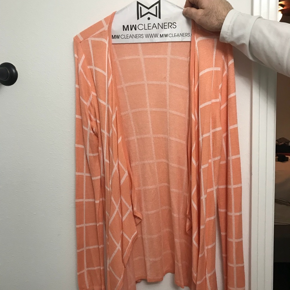 Peach mandarin striped cardigan